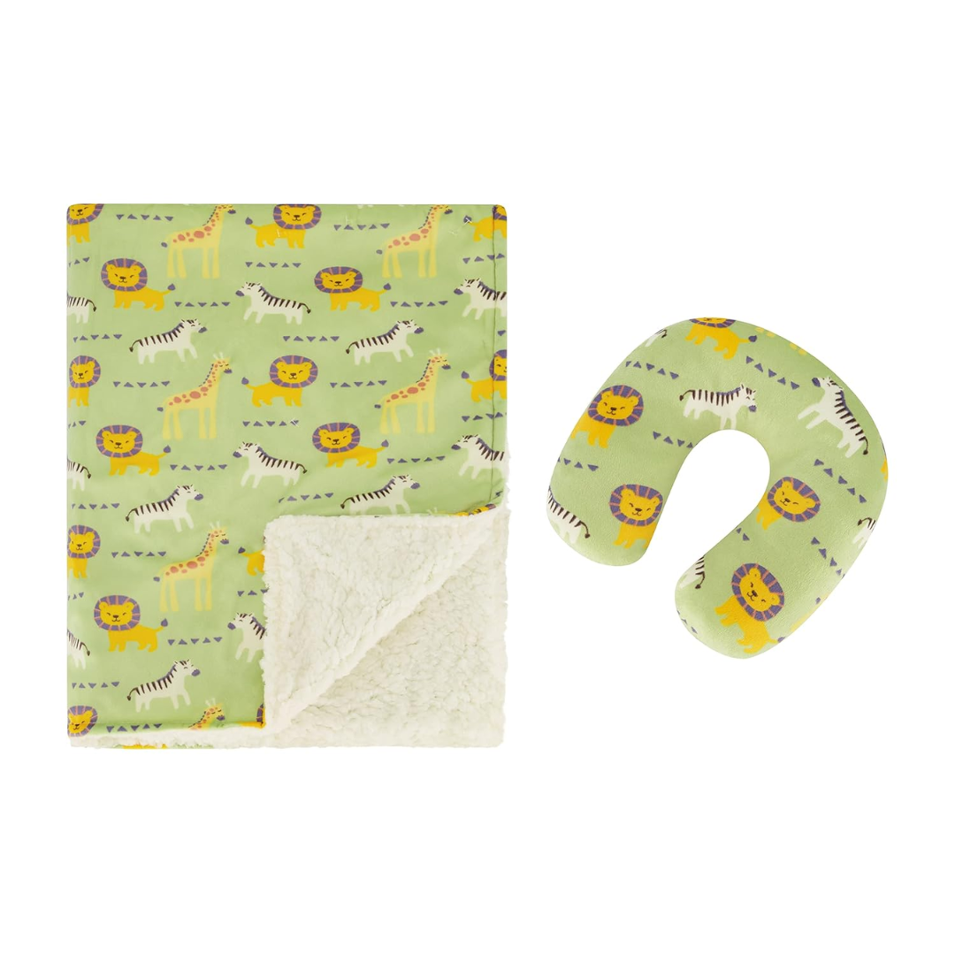 Buttons & Stitches Cobija con Borreguita y Almohada para cuello de bebé