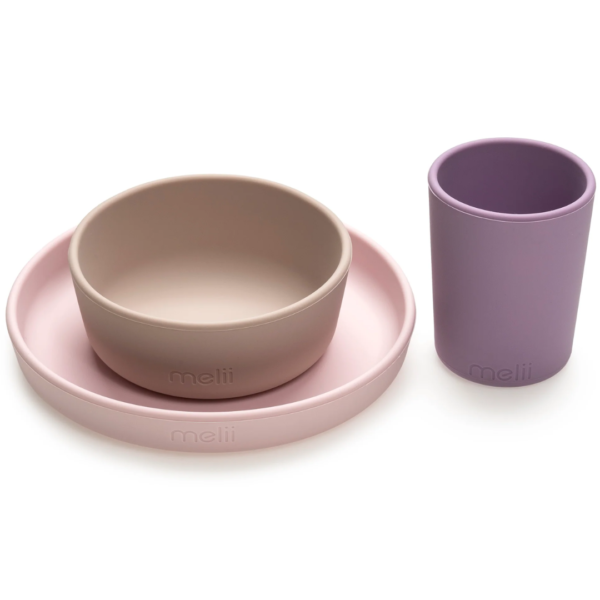 Melii Set 3pzas Platos y Vaso de Silicón Rosa - Imagen 6