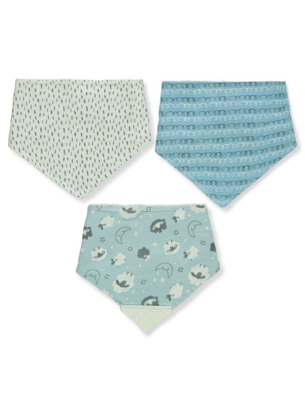 Playtex Baby Paquete de 3 Bandana con Mordedera Azul Ovejitas