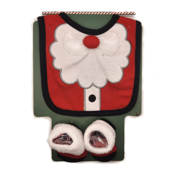 Baby Gear Set de 2 Pzas de Babeo Y Par de Calcetines Santa Claus