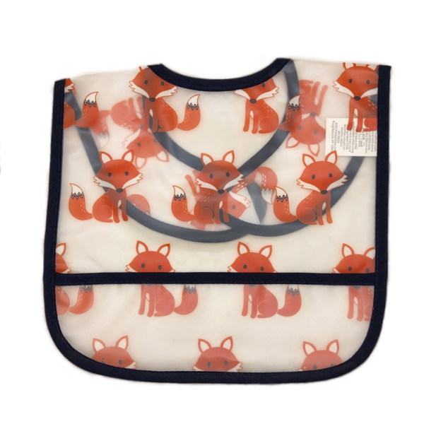 Hudson Baby Paquete de 5 Baberos de Plástico con Estampado de Zorrito - Imagen 5