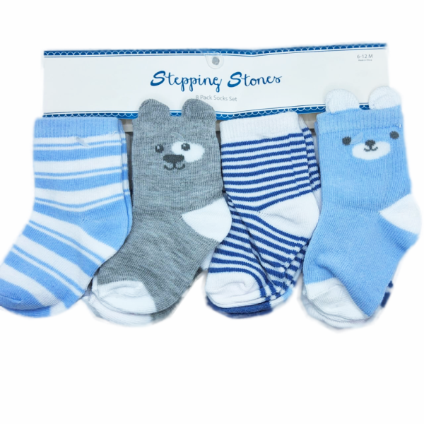 Stepping Stones 8 Pares de Calcetines Azules-Estrellas