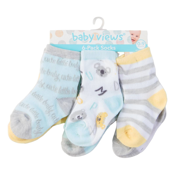 Baby Views 6 Pares De Calcetinea Menta/Amarillo Koalas