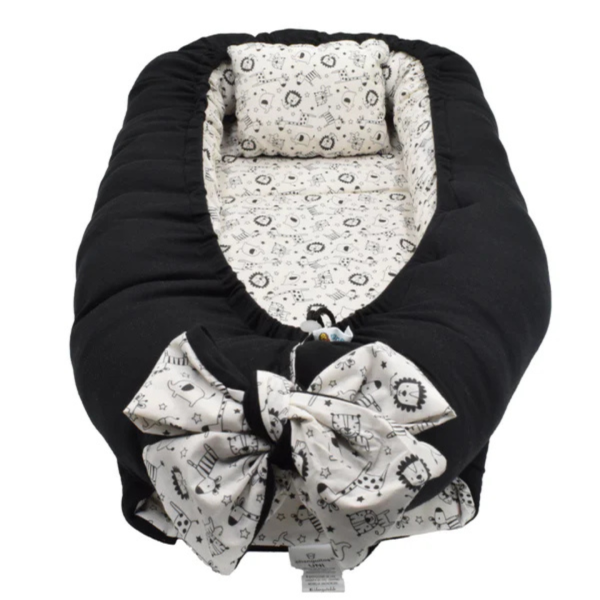 Changuitos Nido Colecho Gris Con Estampado De Aniamles Del Zoologico