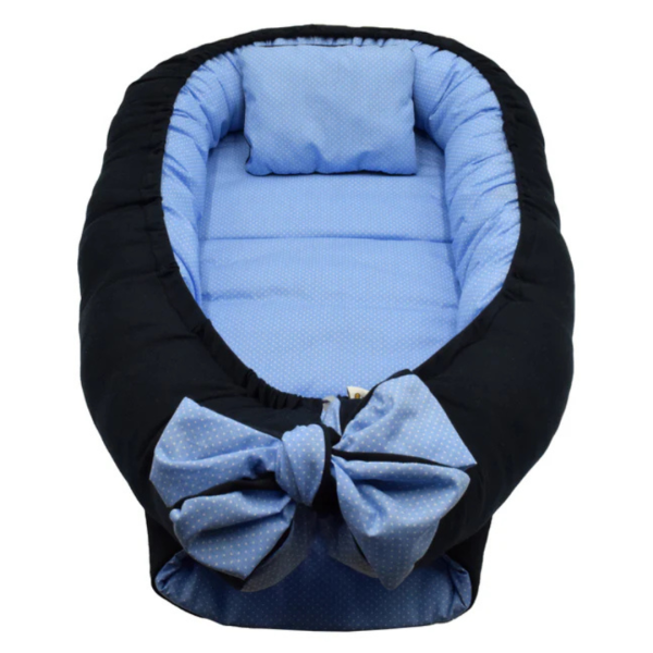 Changuitos Nido Colecho Azul Marino Con Puntos Blancos