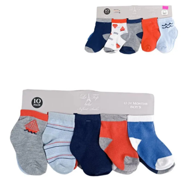 Le Top bebé 10 Pares De Calcetines Barquitos