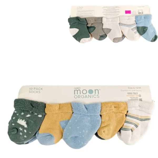 Rabbit Moon Organics 10 Pares De Calcetines Neutros-Dinosaurios