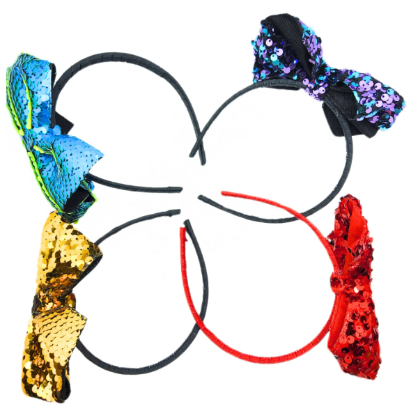 Love in a Bow Diadema Con Moño Grande De Lentejuela Reversible