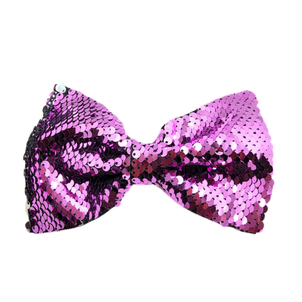 Love in a Bow Moño Sencillo Grande De Lentejuela Revesible - Imagen 6