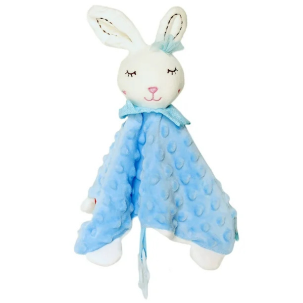 BBSKY Manta De Apego Conejo Blanco Con Azul