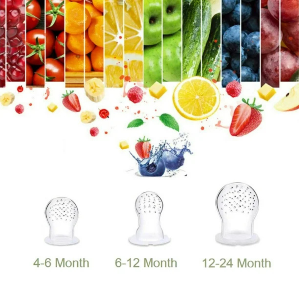 Chupón Para Fruta Con Agarradera De Conejo Menta Con Blanco - Imagen 2