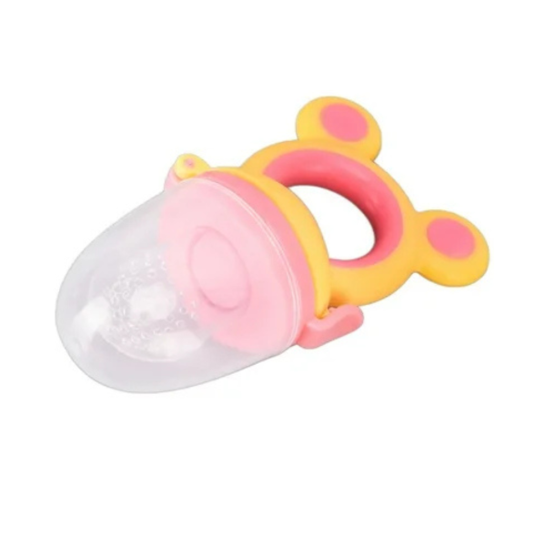 Chupón Para Fruta Con Agarradera De Oso Rosa Con Amarillo - Imagen 2