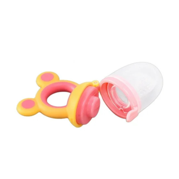 Chupón Para Fruta Con Agarradera De Oso Rosa Con Amarillo - Imagen 3