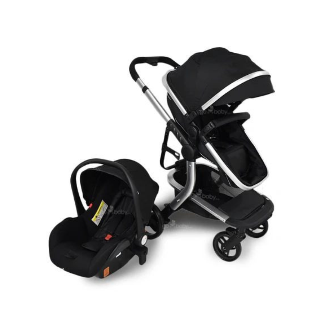 Confety World Carriola Kelly 3 En 1 Con Porta Bebé Color Negro