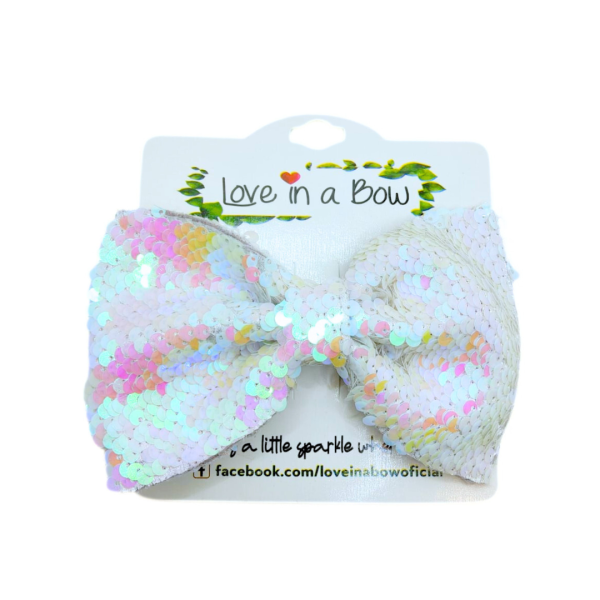 Love in a Bow Moño Sencillo Grande De Lentejuela Revesible - Imagen 11