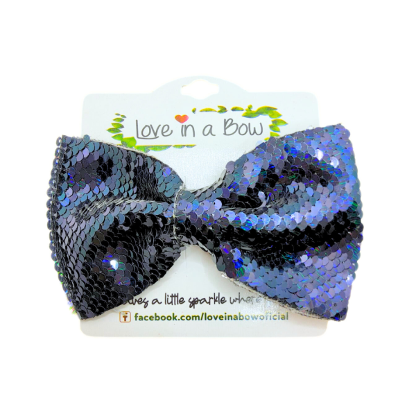 Love in a Bow Moño Sencillo Grande De Lentejuela Revesible - Imagen 13
