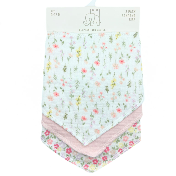 Elephant And Castle 3 Bandanas De Muselina Rosas Con Flores