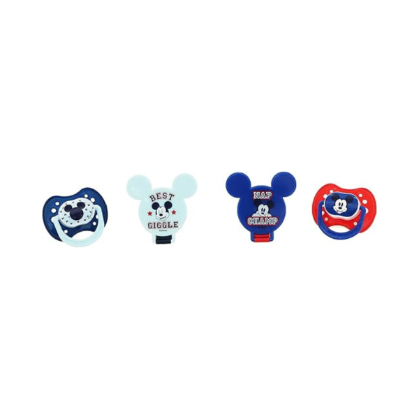 Disney Baby 2 Pzas De Chupones Con Clip Azules Con Disñeo De Mickey Mouse - Imagen 2