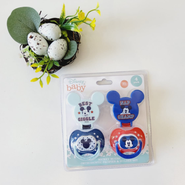 Disney Baby 2 Pzas De Chupones Con Clip Azules Con Disñeo De Mickey Mouse - Imagen 8
