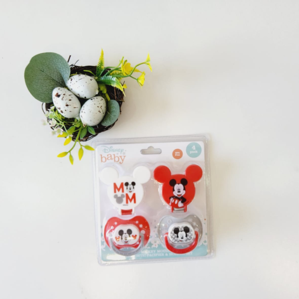 Disney Baby 2 Pzas De Chupones Con Clip Rojos Con Diseño De Mickey Mouse - Imagen 7