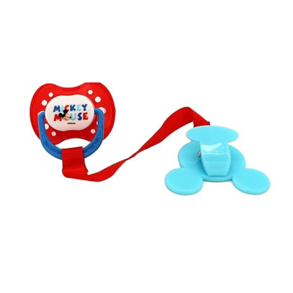 Disney Baby 2 Pzas De Chupones Con Clip Azul Con Diseño De Micky Mouse - Imagen 2