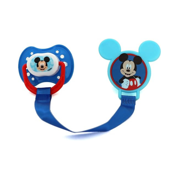 Disney Baby 2 Pzas De Chupones Con Clip Azul Con Diseño De Micky Mouse - Imagen 3