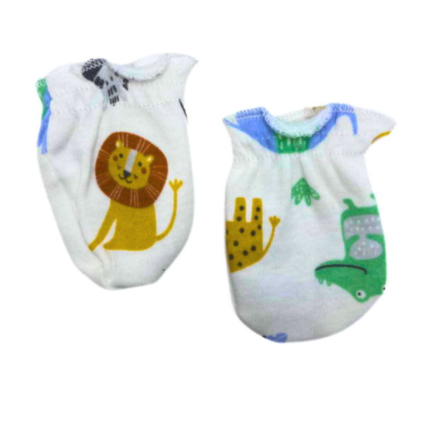 Rene Rofe Baby 3 Pzas De Pañaleros, 2 Pares De Manoplas Y Gorritos Con Estampado De Leones - Imagen 3