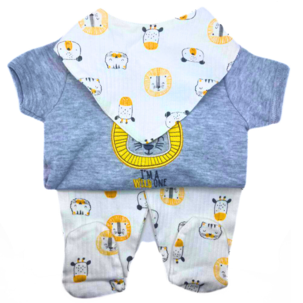 Duck Duck Set De 3 Pzas Pañalero, Bandana Y Pantalón De Leoncito