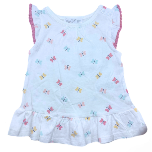 René Rofé Set De 3 Pzas Playera De Mariposas, Pantalón Y Tiara Rosas - Imagen 2