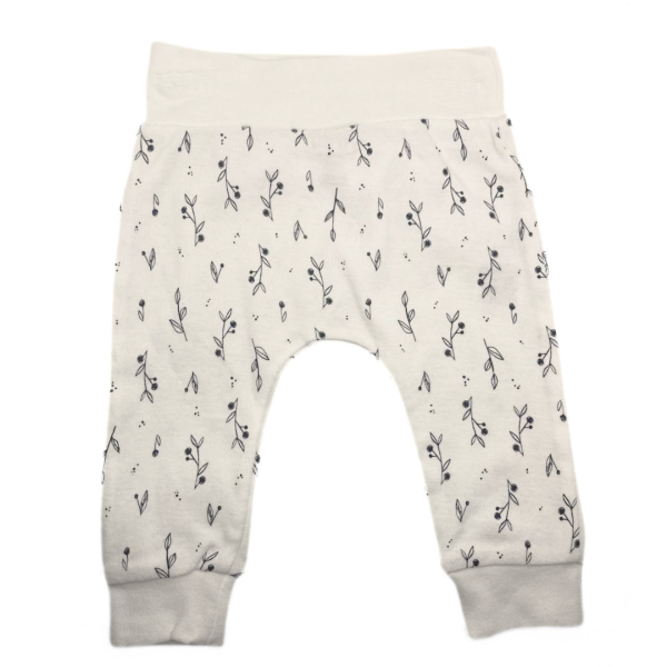 Rae Dunn Baby Set De 3 Pzas Pañalero, Pantalón Y Tiara Blancos Con Diseño En Negro - Imagen 3