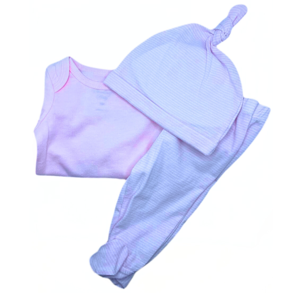 Sterling Baby Set De 3 Pzas Pañalero, Pantalón Y Gorrito Rosas