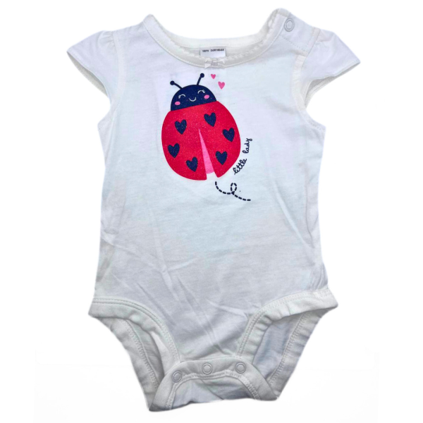 Carter's Set De 2 Pzas Pañalero Blanco Con Catarina Y Falda Con Mayones Rojo - Imagen 2