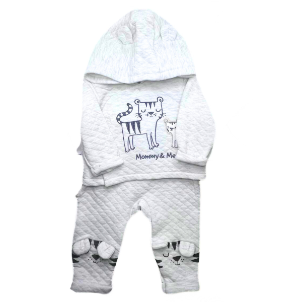 René Rofé Set De 2 Pzas Pantalón Y Sudadera Blanco Con Orejitas Y Estampado De Tigre